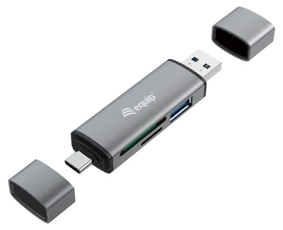 Produktbild von Equip Kartenleser mit USB 3.0-Hub, OTG
