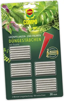 Produktbild von COMPO Grünpflanzen- und Palmen Düngestäbchen mit Guano