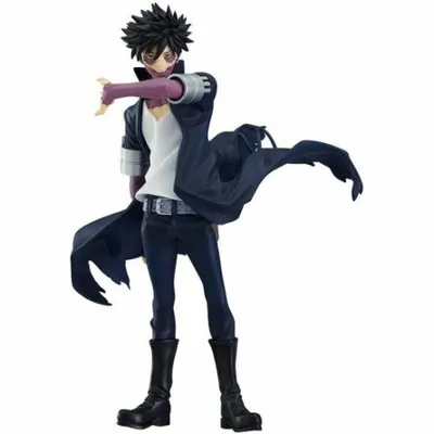 A full-body shot of a Dabi figurine from My Hero Academia.