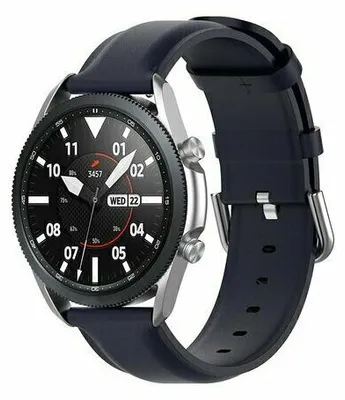 Produktbild von By Qubix passend für Garmin Venu 4 - 45 mm - Classic Lederarmband - Dunkelblau