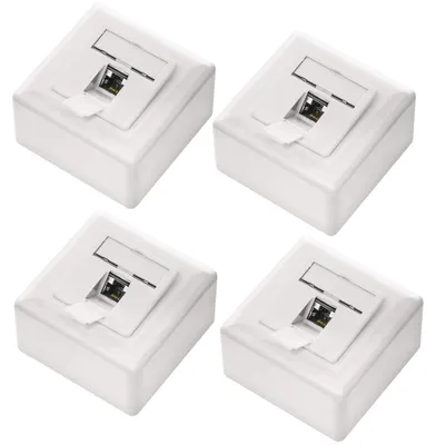 Produktbild von 4x CAT6a Netzwerkdose - 1x RJ45-Anschluss - Geschirmt