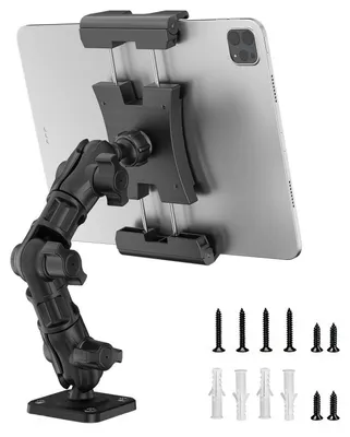 Productafbeelding van Tablethouder voor auto/vrachtwagen, geschikt voor schermen van 5-13 inch, 360° draaibaar, verstelbare arm, boorbasis, metalen klem, 25,5 cm