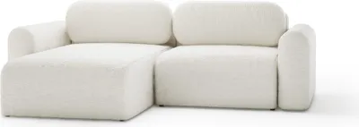 Produktbild von FEDVE Ecksofa Eckcouch Thekla Mini L Form Universell Sofa mit Schlaffunktion Bettkästen Couch Sofagarnitur Creme (Anthology 01)