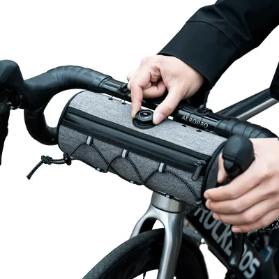 Immagine prodotto di ROCKBROS Borsa da manubrio per bicicletta Road-to-Sky, borsa frontale, circa 1,5L, idrorepellente, grigio