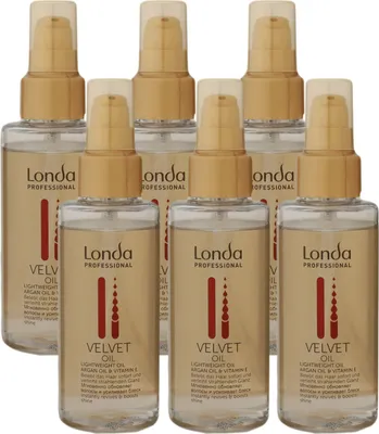 Produktbild von Londa Velvet Oil 6 x 100 ml Lightweight Haaröl mit Arganöl Set