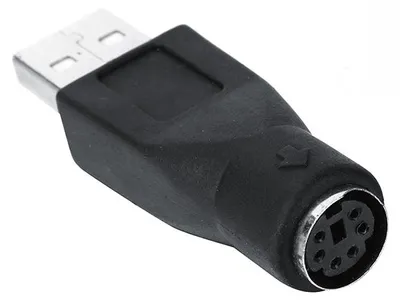 Image de Adaptateur USB mâle vers PS/2 MD6 pour clavier et souris (convertisseur pour PC)