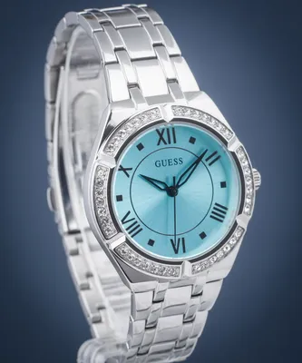 Produktbild von Guess GW0033L7 Damenuhr Cosmo Stahl/Türkis