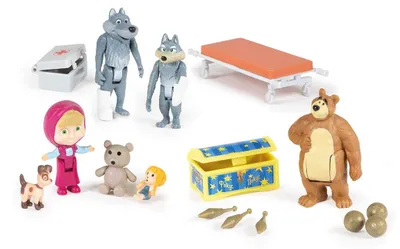 Produktbild von Masha und der Bär Mini-Universum Set 7 Figuren + Zubehör 109301048