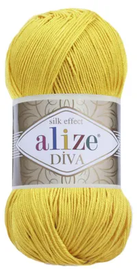 Produktbild von Alize Diva 110 Gelb – seidglänzendes Mikrofasergarn 100g/350m