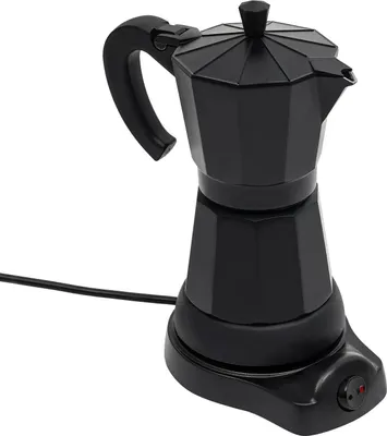 Produktbild von Elektrischer Espressokocher - Mokkakanne - 300 ml Fassungsvermögen - Mit Basisstation - Schwarz