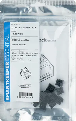 Obrázek produktu pro Smartkeeper NL03P1BK Schnittstellenblockierung RJ-45 Schwarz 12 Stück(e) (NL03P1BK)