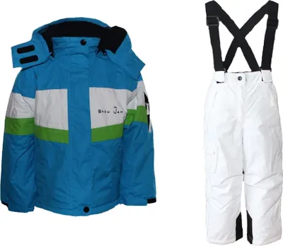 Produktbild von Mädchen Skianzug  Skihose Skijacke Snowboardhose Snowboardjackre Schneehose Türkis/Weiß 98/104