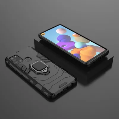 Obrázek produktu pro Ochranné pouzdro Wisam® pro Samsung Galaxy A21s 6,5" – odolné pouzdro Armor Case s kroužkem a stojánkem