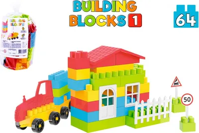 Immagine prodotto di GRANDE SET DI COSTRUZIONI IN PLASTICA con 64 elementi 0496