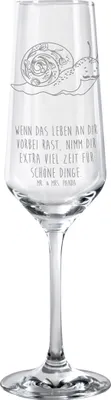 Produktbild von Mr. & Mrs. Panda Champagnerglas Schnecke Sir - Transparent - Geschenk, Motivation, Zeit nehmen, Tiermotive, Sektkelch, Sektglas, Weisheit, Sektflöte, Schnecken, Trinkglas