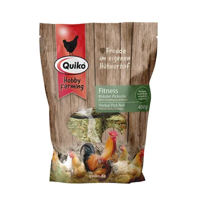 Image de Quiko Hobbyfarming Fitness rouleau à picorer aux herbes pour poulets et volailles 400 g