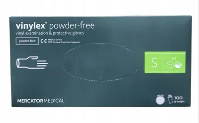 Produktbild von Einweghandschuhe Mercator vinylex powder free transparent Größe S 100 Stück