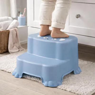Produktbild von Kinder Tritthocker Trittstufe Hocker Kunststoff Blau rutschfest