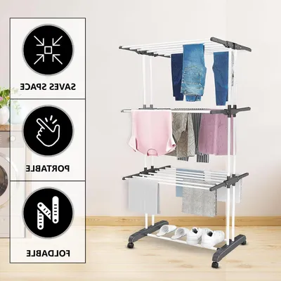 Produktbild von Wäscheständer - Klappbarer Wäscheständer - 72x50x172 cm - Weiß