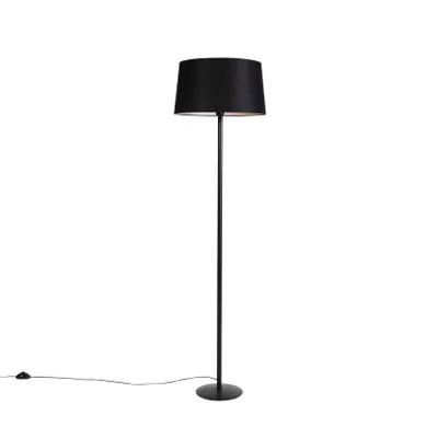 Produktbild von Schwarze Stehlampe mit Leinenschirm Schwarz 45 cm Simplo
