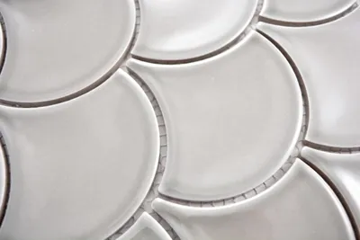 Produktbild von Handmuster Mosaik Fliese Keramik grau Fächer steingrau glänzend MOS13-FS02_m
