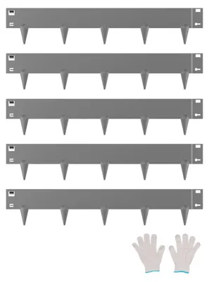 Immagine prodotto di VEVOR bordatura per prato in confezione da 5 pezzi, bordatura per giardino 990x181 mm, bordatura per giardino in metallo, facile da installare, divisorio per giardino, grigio scuro