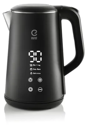 Wasserkocher 1,6 l, Edelstahl, Temperaturregelung 30-80 °C, schwarz