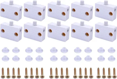 Produktbild von 10 Stück weißer Schrank Schalter Truhenschalter 1A 250V Kontaktschalter für Möbeltür, Schranklichtschalter für Möbeltür Küchenschrank Kleiderschrank