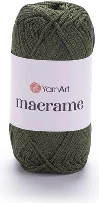 Produktbild von YarnArt Macrame 1,5 mm – Polyesterkord 90 m | Farbe 164 Militärgrün | Ideal für Makramee, Taschen & DIY-Projekte