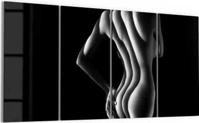 Produktbild von DEQORI Glasbild Echtglas 4x30x60 cm 'Sexy Frauensilhouette' Wandbilder XXL groß