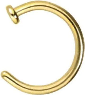 Produktbild von Nasenpiercing, Nasenstecker Chirurgenstahl Nasenring offen PLATTE Gold Innendurchmesser: 6mm + Stabstärke: 1mm