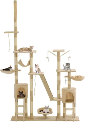 Produktbild von vidaXL Katzen-Kratzbaum mit Sisal-Kratzsäulen 230 - 250 cm Beige