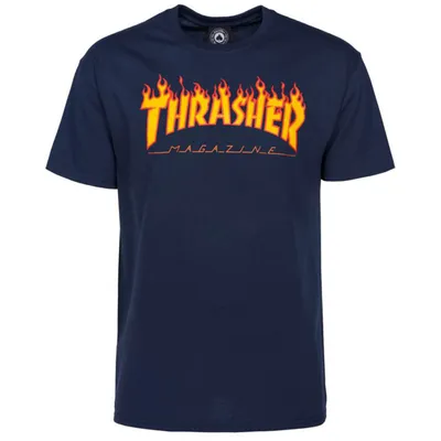 Produktbild von Thrasher Herren T-Shirt FLAME, Größe:S, Farben:navy blue