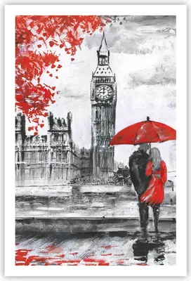 Produktbild von Poster - Poster ohne Rahmen - London Architektur big ben - 61x91,5 cm - Wand Bild - Wanddeko - Wandbilder - Kunstposter - Wandposter - Bilder - Kunstdruck - Wanddekoration - Wandbild - P2XPA61x91-3153