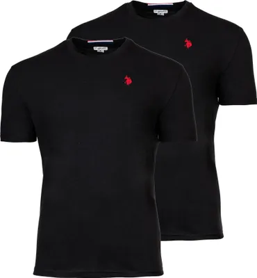 Produktbild von U.S. POLO ASSN. Herren T-Shirt 2er Pack - Rundhals, Logo-Stickerei, Baumwolle Schwarz S