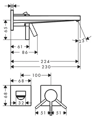 Produktbild von HANSGROHE 73051670 2-Loch Waschtischmischer Unterputz