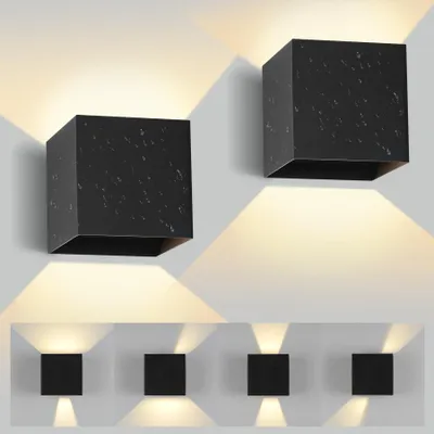 LED Außenwandleuchte 12W 3000K IP65 verstellbar 2er-Pack Schwarz