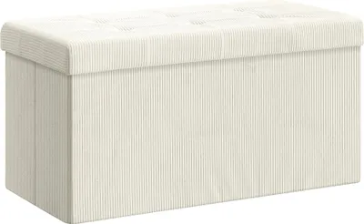Produktbild von SONGMICS Sitzhocker mit Stauraum, klappbare Sitzbank, 38 x 76 x 38 cm Fußbank, Bettbank, Aufbewahrungsbox, bis 300 kg belastbar