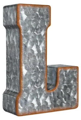 Zdjęcie produktu dla Metalowa litera "L" galwanizowana, do dekoracji ścian