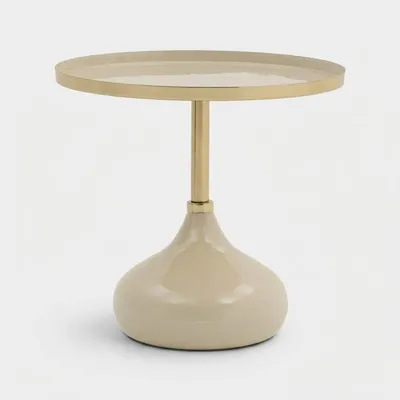 Produktbild von Runder Design-Couchtisch beige Vaskh