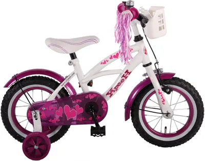 Produktbild von Kinderfahrrad Volare Heart Cruiser - Mädchen - 12 Zoll - Weiß / Lila