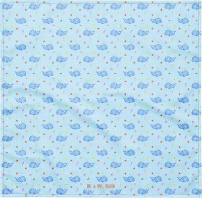 Produktbild von Mr. & Mrs. Panda Multifunktionstuch Wal Konfetti L - Blau - Geschenk, Wale, Meer, Dreieckstuch, Kopftuch, Hundehalstuch, Diät, Haarband, Abnehmen, Stirnband, Schweißband