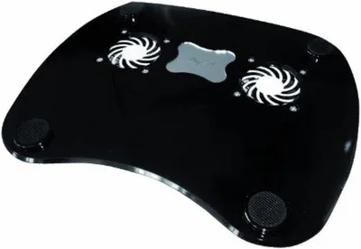 Obrázok produktu pre Stojan na notebook s 2 ventilátormi pre 15-palcové a 17-palcové notebooky – čierny