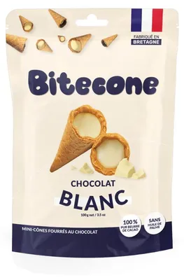 Image de Mini-gaufres Bitecone au chocolat blanc, 100 g