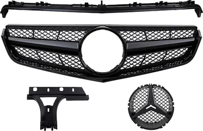 Produktbild von Kühlergrill Komplett Schwarz passt für Mercedes E-Klasse Coupe Cabrio W207 nicht für AMG E63 ab Bj 09-13