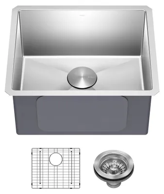 Edelstahl Einzelbeckenspüle 21 Zoll, 16 Gauge, Unterbau