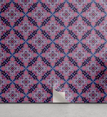 Produktbild von ABAKUHAUS Retro abziehbare & klebbare Tapete für Zuhause, Aufwändige Rauten und Punkte, selbstklebendes Wohnzimmer Küchenakzent, 33 cm x 90 cm, Mehrfarbig