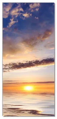 Produktbild von Wallario selbstklebende Türtapete 93 x 205 cm - Sonnenuntergang über dem Wasser - Abwischbar, rückstandsfrei zu entfernen