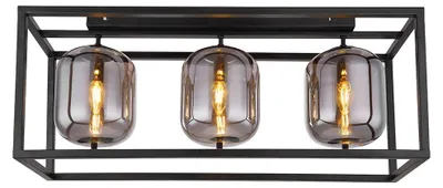 Produktbild von Deckenleuchte, schwarz, Glas rauch, L 77 cm
