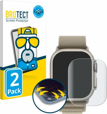 Produktbild von 2x BROTECT Fullscreen Schutzfolie für Apple Watch Ultra 2 (49 mm) Displayschutz Folie Fullcover Matt Entspiegelungsfolie